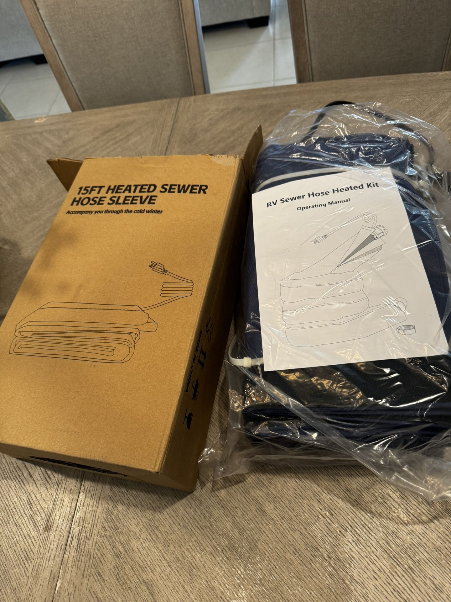 Heated 15FT RV Heated Sewer Hose Cover Avoid Freezing at -20°F RV Heated Waste/Sewer Discharge Hose Rv Sewer Hose Storage Bag Packaging（JUST COVER）