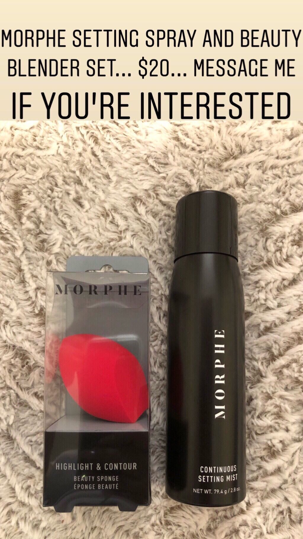 Morphe Setting Spray and Beauty Blender Set