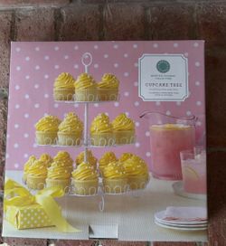 Martha Stewart Collection Cupcake Tree 3 Tier White Metal Stand, Collapsible