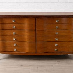 Mid Century Modern 12 Drawer Dresser / Long Wood Dresser