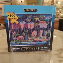 BANFF 500 PIECE FOLK ART PUZZLE BY DOWDLE