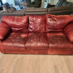 Genuine Leather Couch $50 OBO