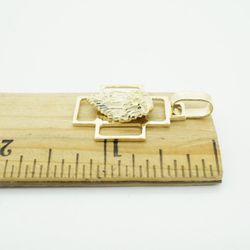 Mens 14K Yellow Gold Jesus Head on Cross Pendant Charm #22544