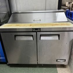 2-door Cooler with sandwich prep top