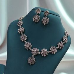 German Silver Fusion Stone Necklace