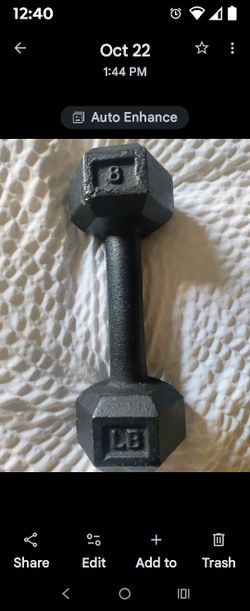 Used Mint Condition 1 Metal 8lb Dumbell
