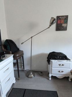 Chrome Adjustable Arm Floor Lamp