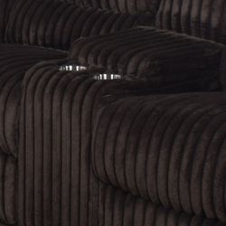 Nexus Signature Brown Corduroy Manual Reclining Sectional with Console