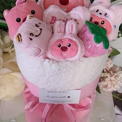 plush bouquet pink gifts for valentine's or birthday 