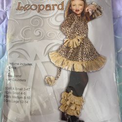 Girls Leopard Halloween Costume Size 8-10