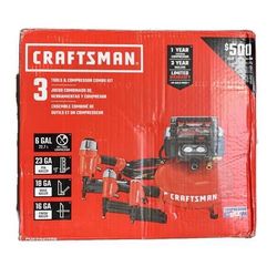 CRAFTSMAN CMEC3KITPN Air Nailer 3-Tool & Air Compressor Combo Kit