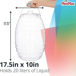 3-PACK 5 Gallon Jug with Lid - Aguas Frescas Vitrolero Plastic Water Container