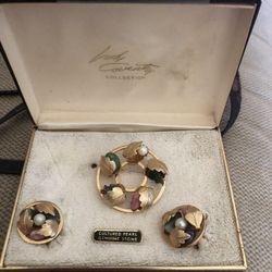 Sarah Coventry Earring Brooch Set In Box Vintage Set