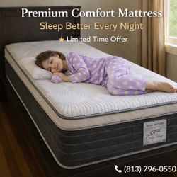 Brand New Twin Size Mattress 14” Pillow Top – High Quality & Comfort | Delivery Available for an Additional Fee | Call or Text Today