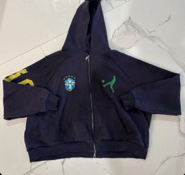 HMDD Navy Zip-Up Hoodie Soccer Graphics