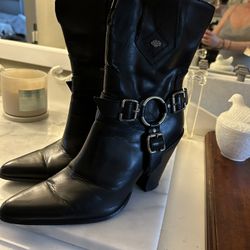 Harley Davidson Black Leather Boots 