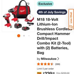 M18 Milwaukee 2 Piece Set