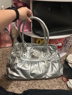 Silver Handbag with Crown Emblem