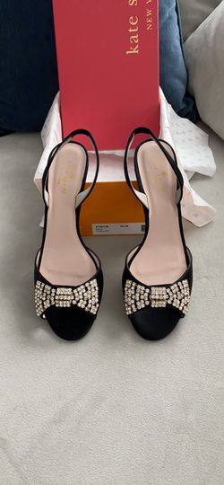 NEW pKate Spade Rhinestone peep toe sling back heels 8.5
