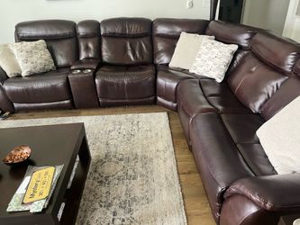 Leather sectional  couch