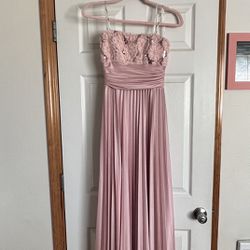 Blush Pink Strapless Prom Dress 