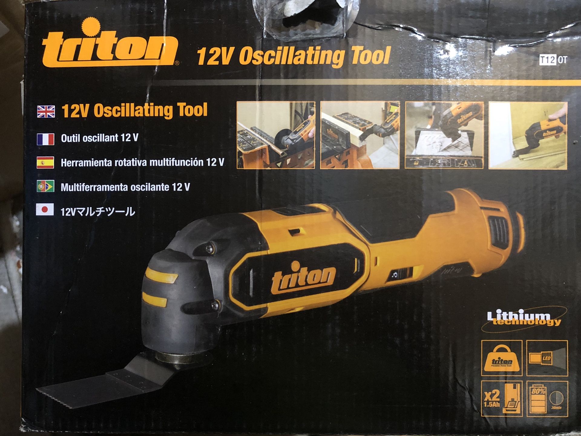 9 Piece Cordless 1.5 Amp 12 Volt Oscillating Tool Kit Lithium Ion Variable Speed