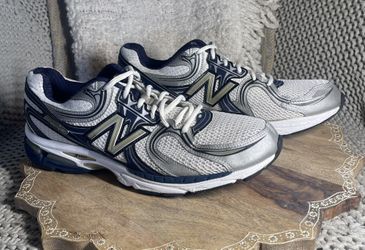 New Balance 860v2 Men's Running Shoes - Silver/Navy Blue/Gold Sz 14