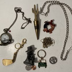Grandpas Junk Drawer #2 Pocket Watch, Golf, Statue, More