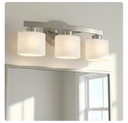 ONLY $35 EACH: 2-21.5-in 3 Light Brushed Nickel Transitional Bathroom Vanity light