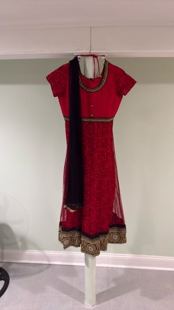 Red Anarkali Suit with Dupatta
