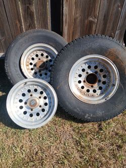 Truck Tires and Wheels Set of 3