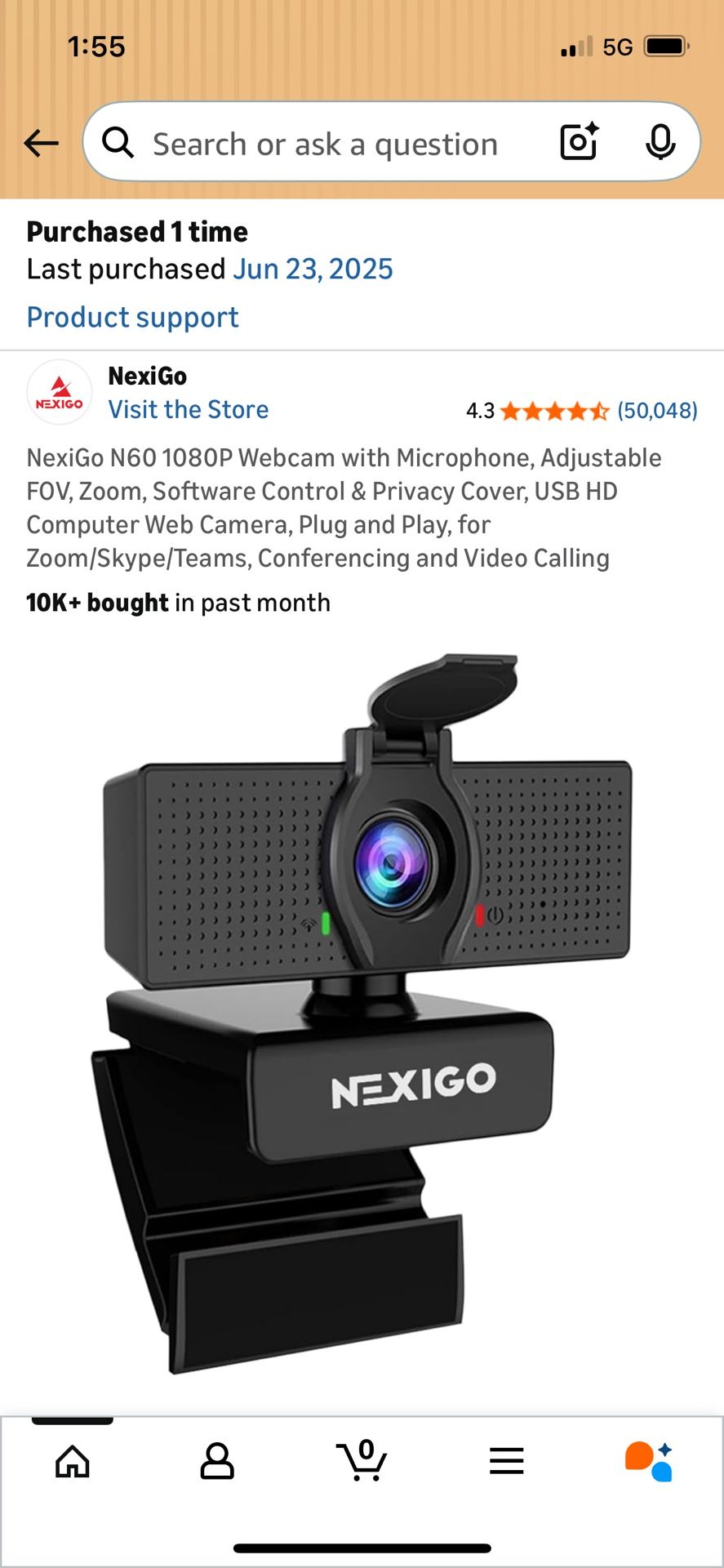 *BRAND NEW* NexiGo N60 1080P Web Cam