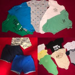 Baby Boy Summer Lot Bodysuits And Shorts