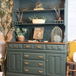 Beautiful Solid Wood 2 Piece Hutch  50in. W x 19in. D x 72in. H