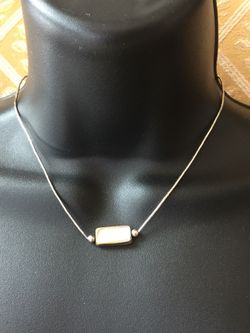 Vintage STER Silver Mother-of-Pearl Necklace 15”