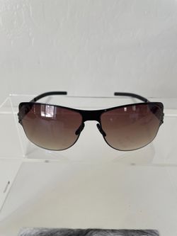 ic! Berlin sunglasses. Brown frame with gradient brown lenses and accessories