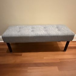  Zinus 52” Tufted Upholstered Bench Gray Linen