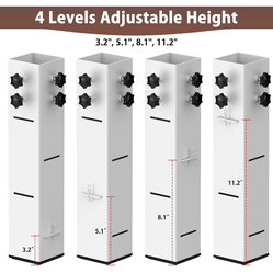 Set of 4 Carbon Steel Bed Risers – 3.15” Diameter Heavy Duty Metal Bed Lifts, 3.2” Height, for College Dorm, Wooden Bed Frame, Table Height Adjustment