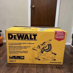 DEWALT 15 Amp Corded 12 in. Double Bevel Sliding Compound Miter Saw, Blade Wrench and Material Clamp  New 