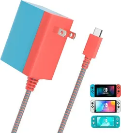 Charger for Nintendo Switch, 45W Switch AC Power Adapter, 15V 2.6A Fast Charging with 5FT Powerful Cable Compatible with Switch Lite/Switch OLED/Steam
