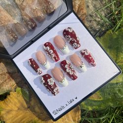 3D Flower Press On Nails