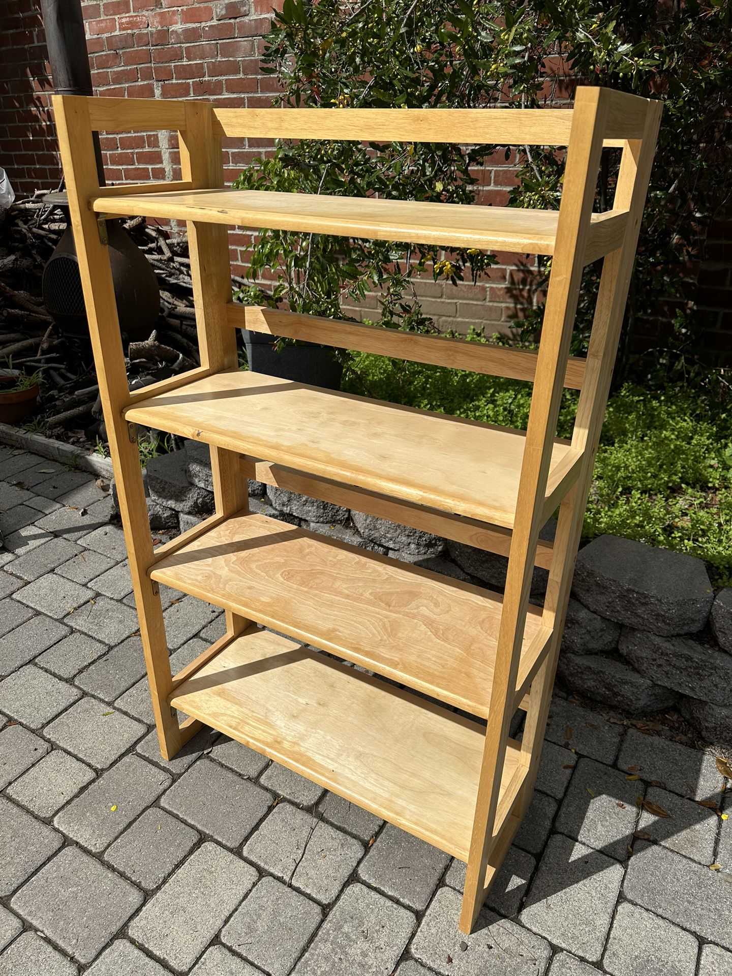 Solid Wood Folding Bookcase / Folding Bookshelf
