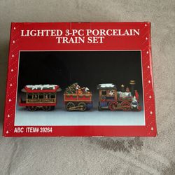 Lighted 3-Piece Porcelain Train Set