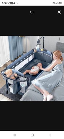 BabyBond Baby Bassinet Bedside Crib, Playard Playpen