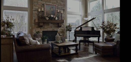 King Hickory Leather Couch, Chair And Ottoman