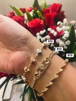 Bracelets•Pulseras Oro Laminado 18K Gold Filled $12 &$13 Each•C/U
