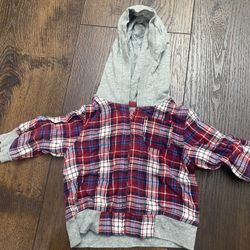 Boys Flannel Hoodie Sweater Size 3/6 Months By Childrens Place #2