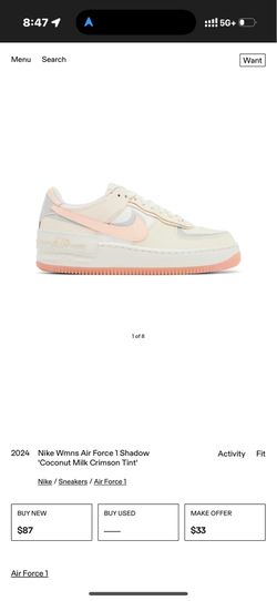 Nike Wmns Air Force 1 Shadow 'Coconut Milk Crimson Tint'