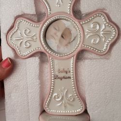 Baby Bastism Cross Picture Frame