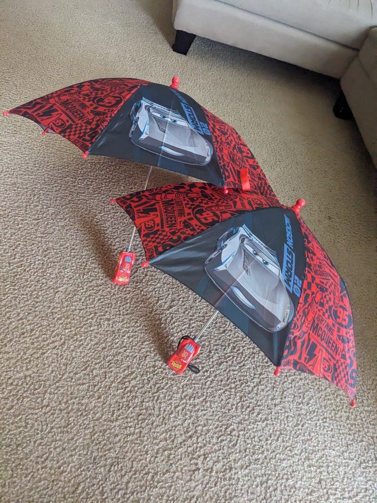 Two McQueen Cars Umbrellas Kid Size